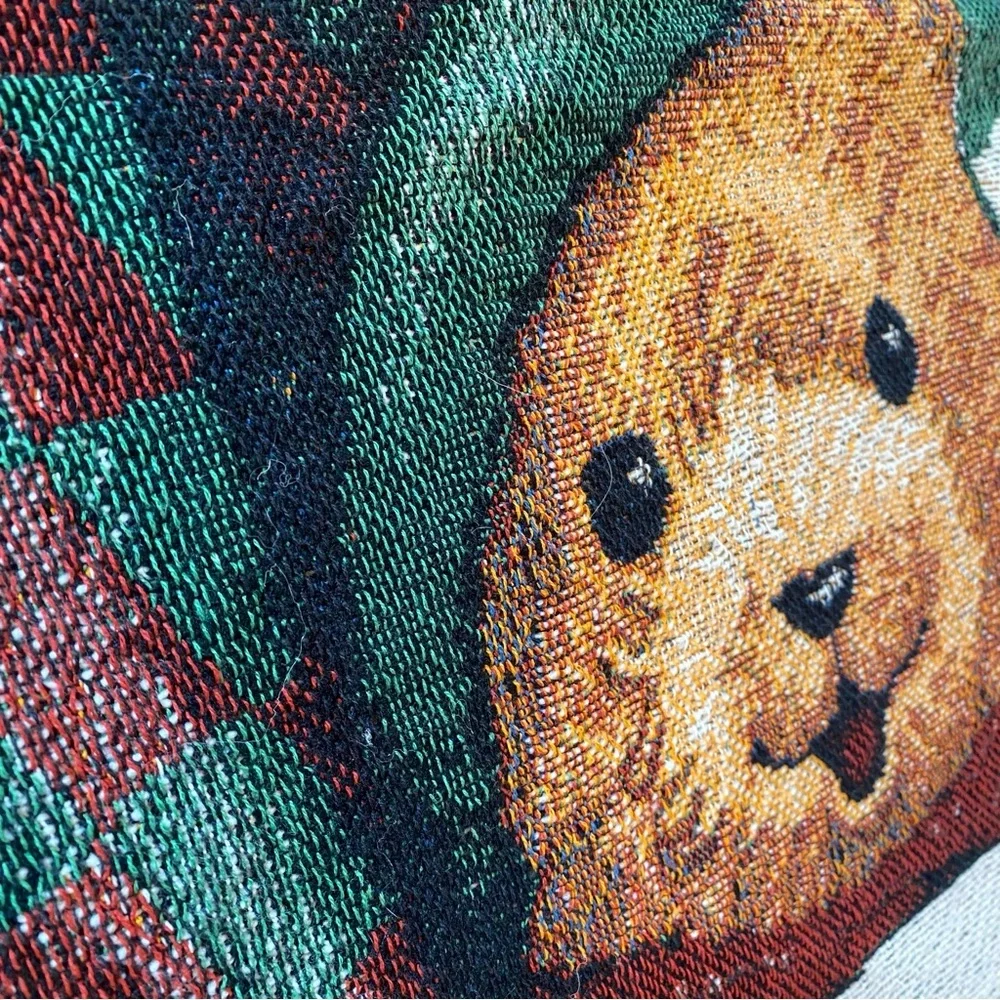 Vintage Bear Choir Holiday Christmas Woven Tapestry Throw Blanket 55